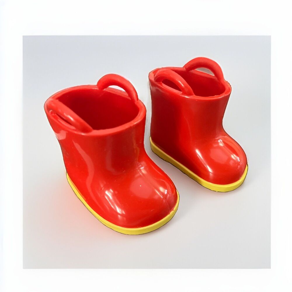American Girl Bitty Baby Rainy Day Set Red & Yellow Rain Boots Only 1999